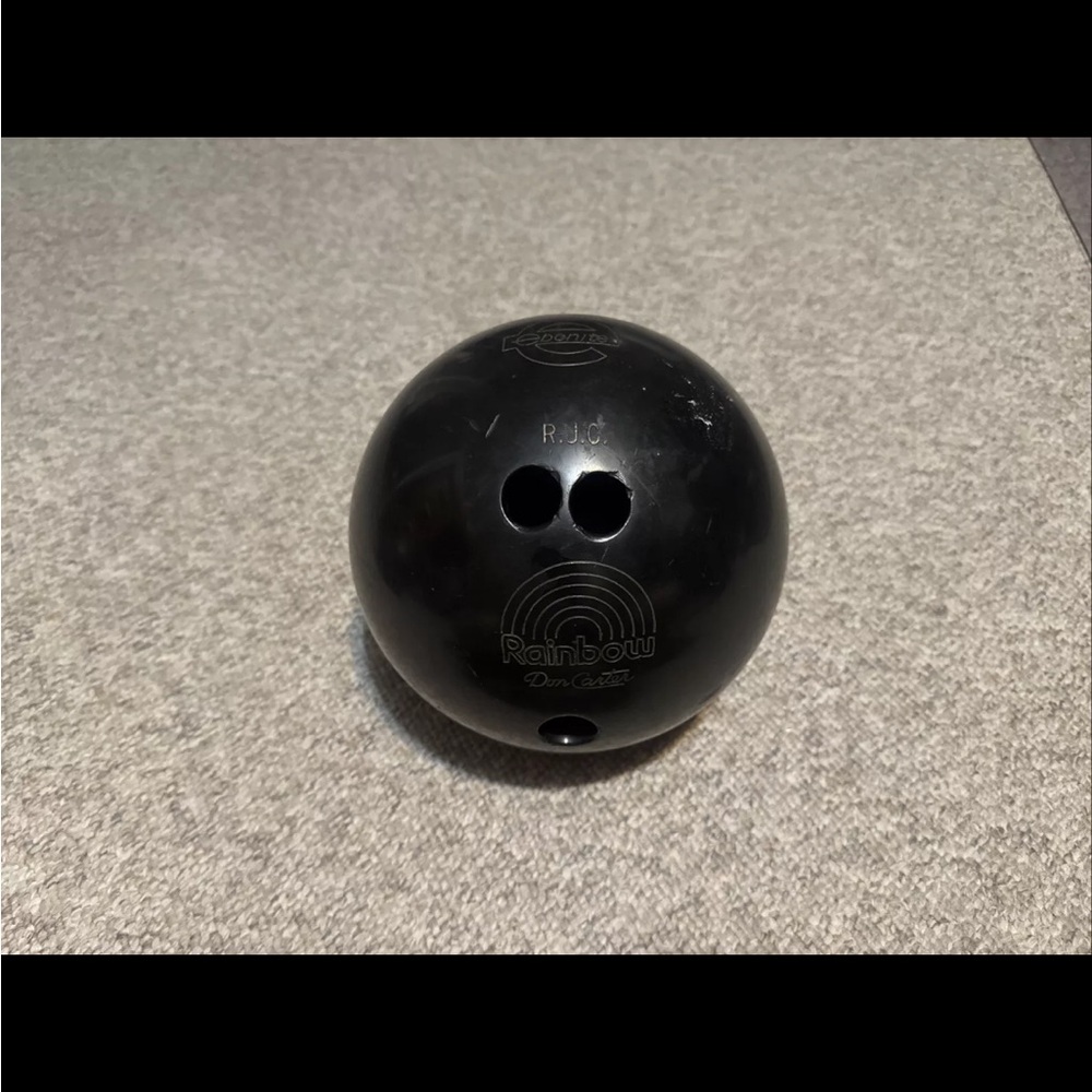 Rainbow Don Carter Black  Bowling Ball Ebonite 2R0T055 16 Lbs
